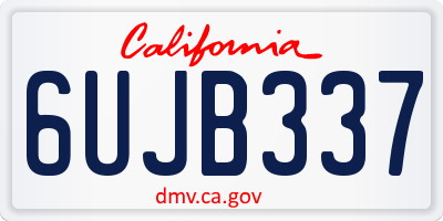CA license plate 6UJB337