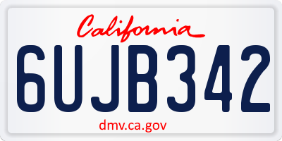 CA license plate 6UJB342