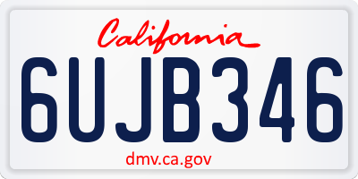 CA license plate 6UJB346