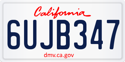 CA license plate 6UJB347