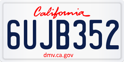 CA license plate 6UJB352