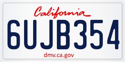CA license plate 6UJB354