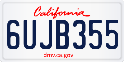 CA license plate 6UJB355