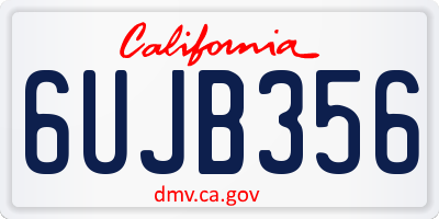 CA license plate 6UJB356