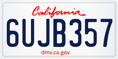 CA license plate 6UJB357
