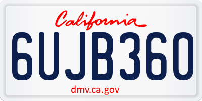 CA license plate 6UJB360