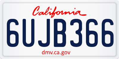 CA license plate 6UJB366