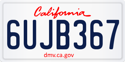 CA license plate 6UJB367