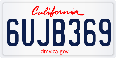 CA license plate 6UJB369