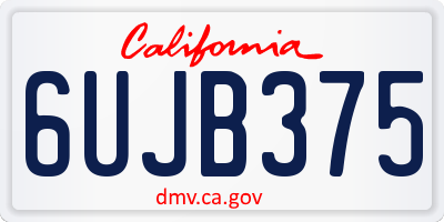 CA license plate 6UJB375