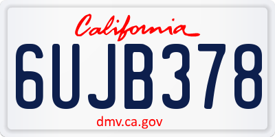 CA license plate 6UJB378