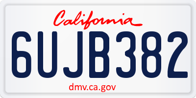 CA license plate 6UJB382