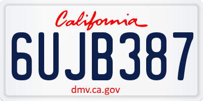 CA license plate 6UJB387