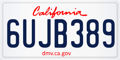 CA license plate 6UJB389