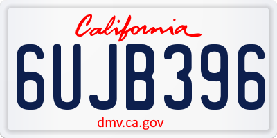 CA license plate 6UJB396