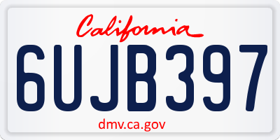 CA license plate 6UJB397