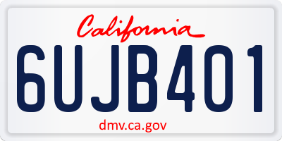 CA license plate 6UJB401