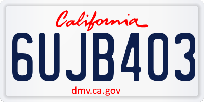 CA license plate 6UJB403