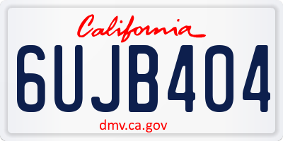 CA license plate 6UJB404