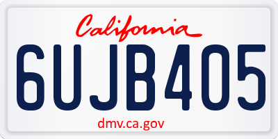CA license plate 6UJB405