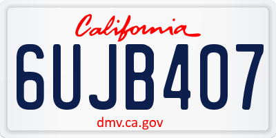CA license plate 6UJB407