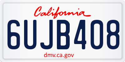 CA license plate 6UJB408