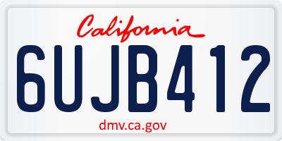 CA license plate 6UJB412