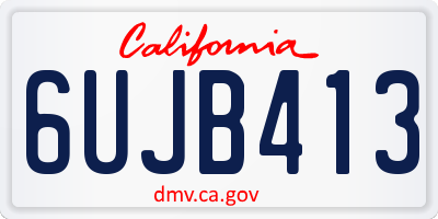 CA license plate 6UJB413