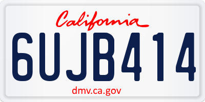 CA license plate 6UJB414
