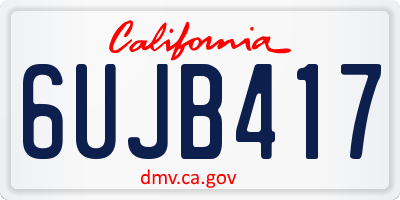 CA license plate 6UJB417