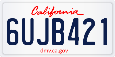 CA license plate 6UJB421