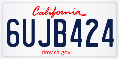 CA license plate 6UJB424