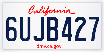 CA license plate 6UJB427