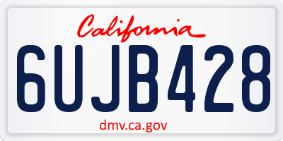CA license plate 6UJB428