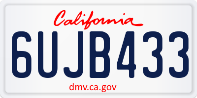 CA license plate 6UJB433