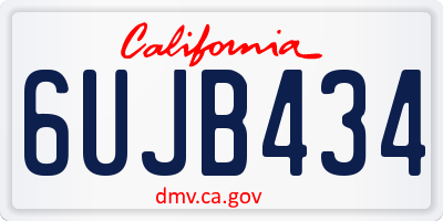 CA license plate 6UJB434
