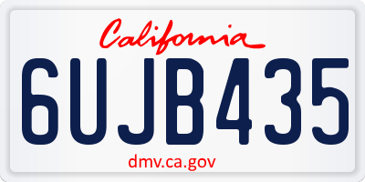 CA license plate 6UJB435