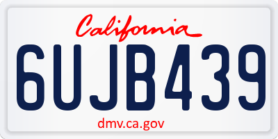 CA license plate 6UJB439
