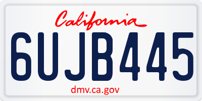 CA license plate 6UJB445