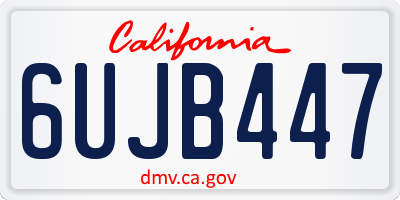 CA license plate 6UJB447