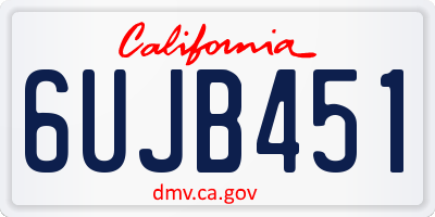 CA license plate 6UJB451