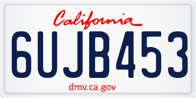 CA license plate 6UJB453