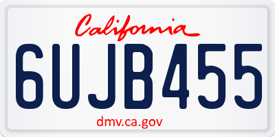 CA license plate 6UJB455