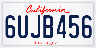 CA license plate 6UJB456