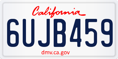CA license plate 6UJB459