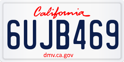 CA license plate 6UJB469