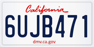 CA license plate 6UJB471