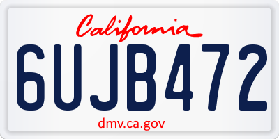 CA license plate 6UJB472
