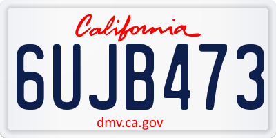 CA license plate 6UJB473