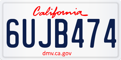 CA license plate 6UJB474